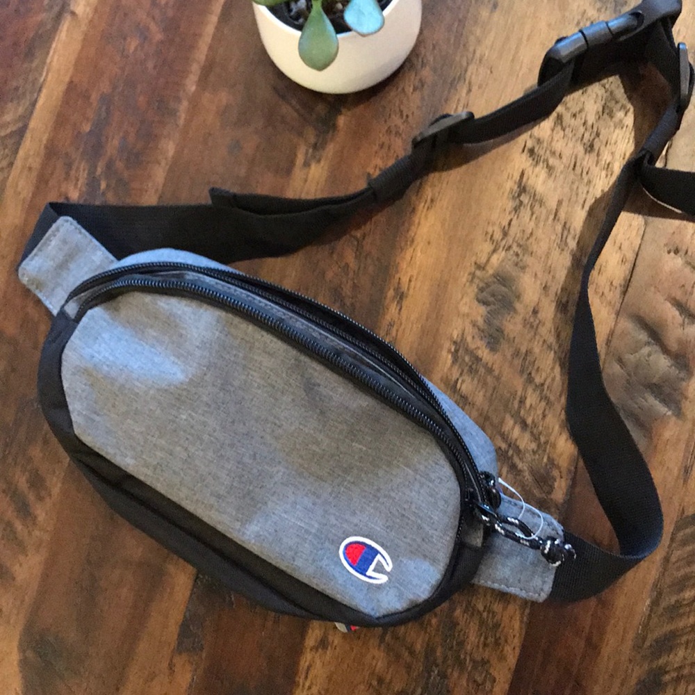 Champion gray and black fanny pack belt bag